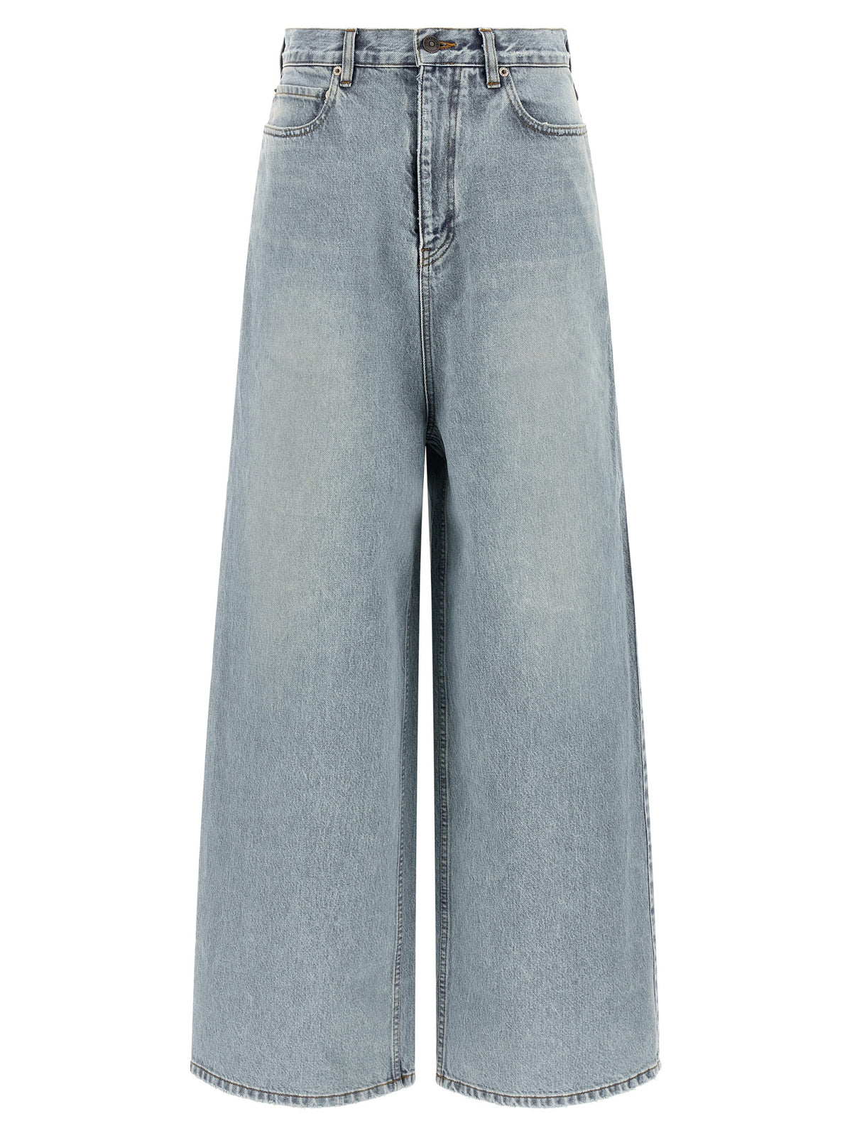 Balenciaga Vaqueros De Corte Amplio En Algodón Azul Claro