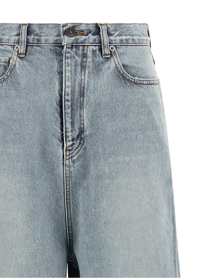 Balenciaga Vaqueros De Corte Amplio En Algodón Azul Claro