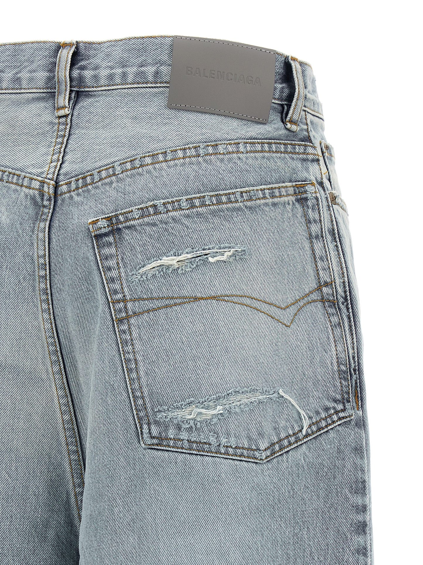 Balenciaga Vaqueros De Corte Amplio En Algodón Azul Claro