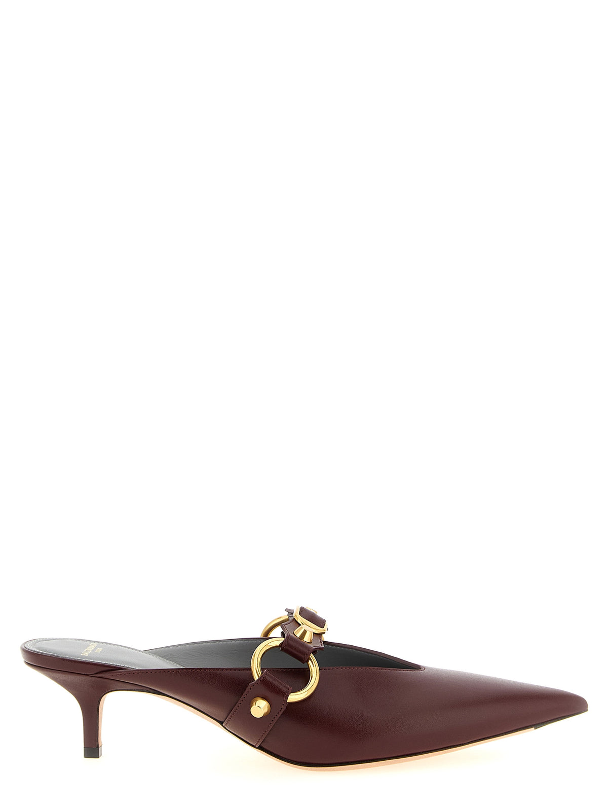 Balenciaga Mules Bordeaux Cuir De Veau Talon Moyen
