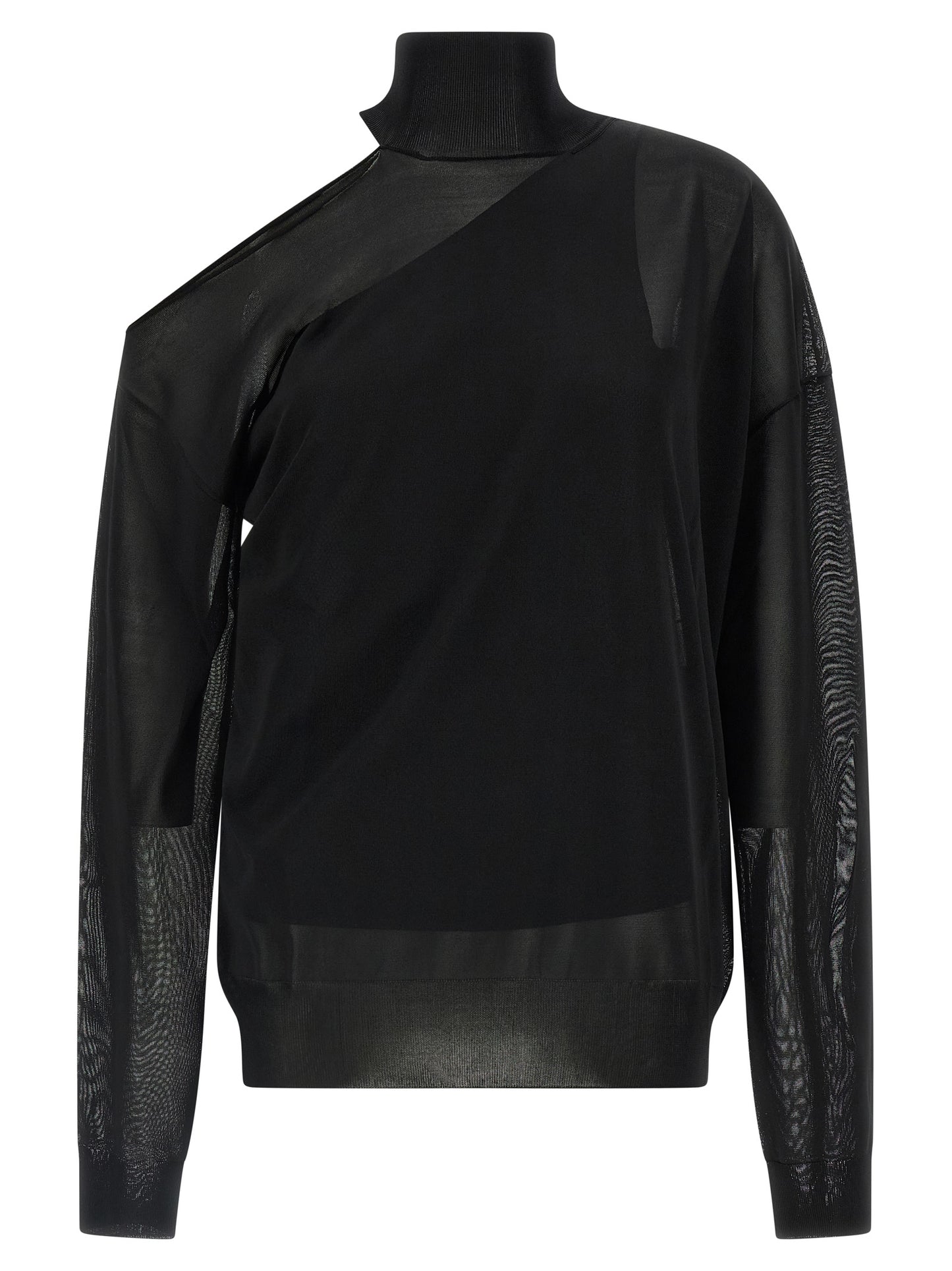 Fendi Black Viscose Cardigan - Asymmetric Details