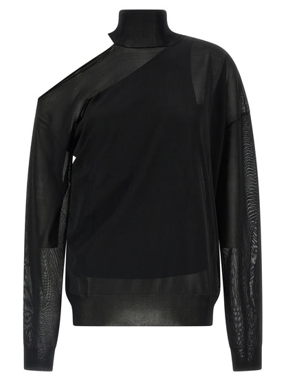 Fendi Black Viscose Cardigan - Asymmetric Details