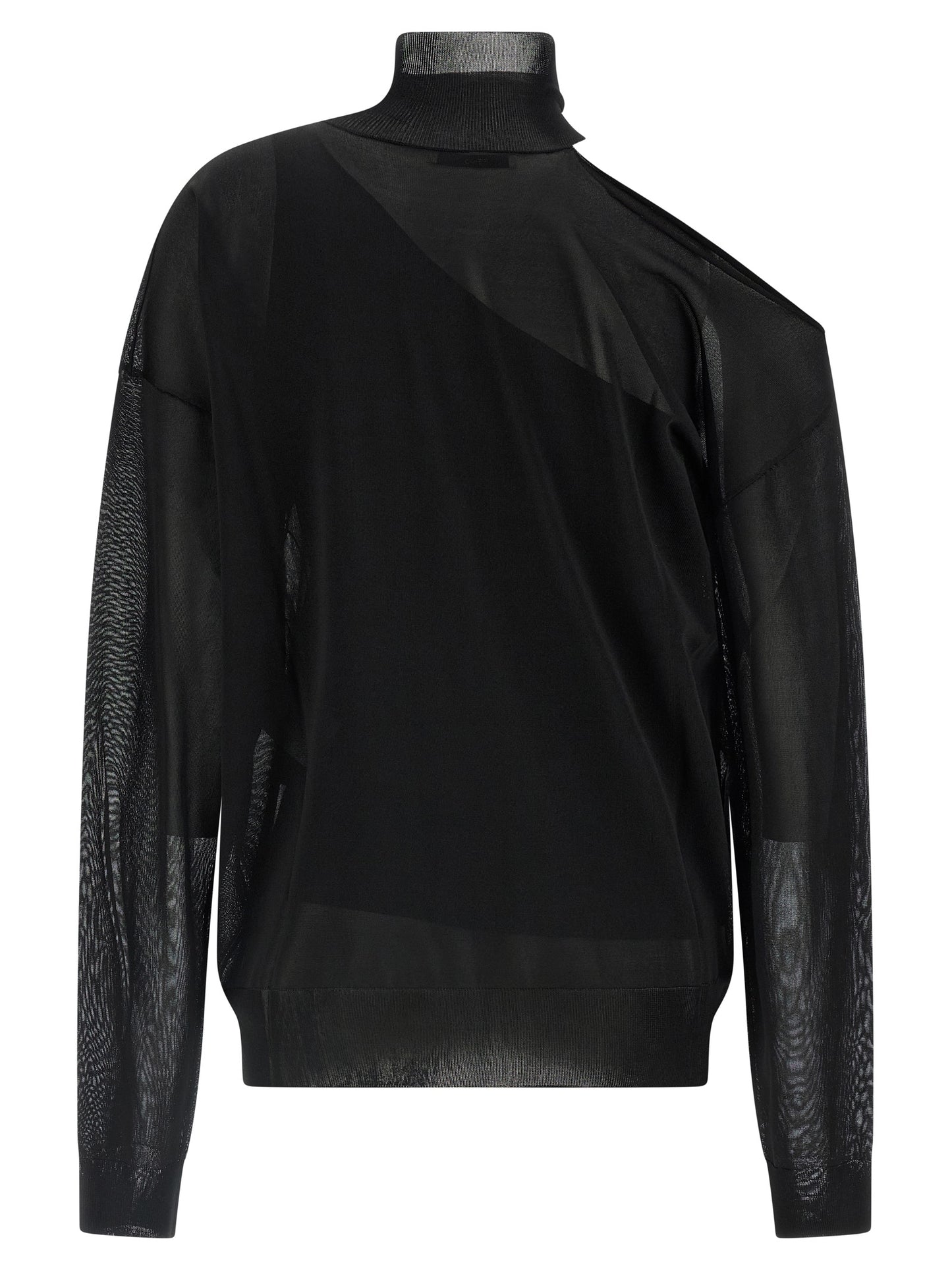 Fendi Black Viscose Cardigan - Asymmetric Details
