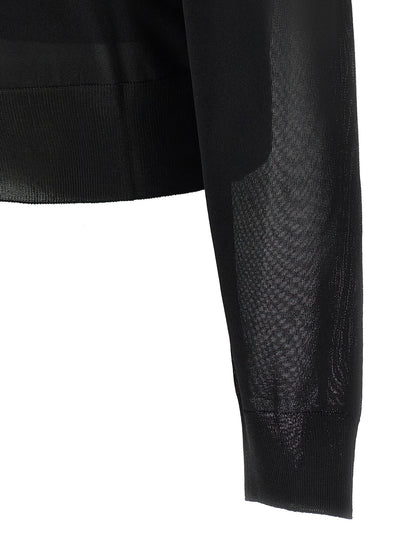 Fendi Black Viscose Cardigan - Asymmetric Details