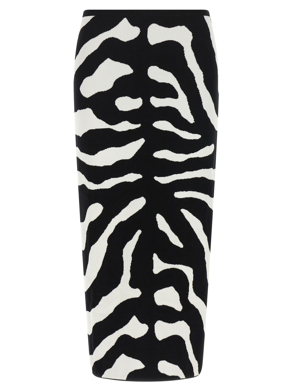 Falda Midi Moschino Bicolor En Viscosa Con Corte