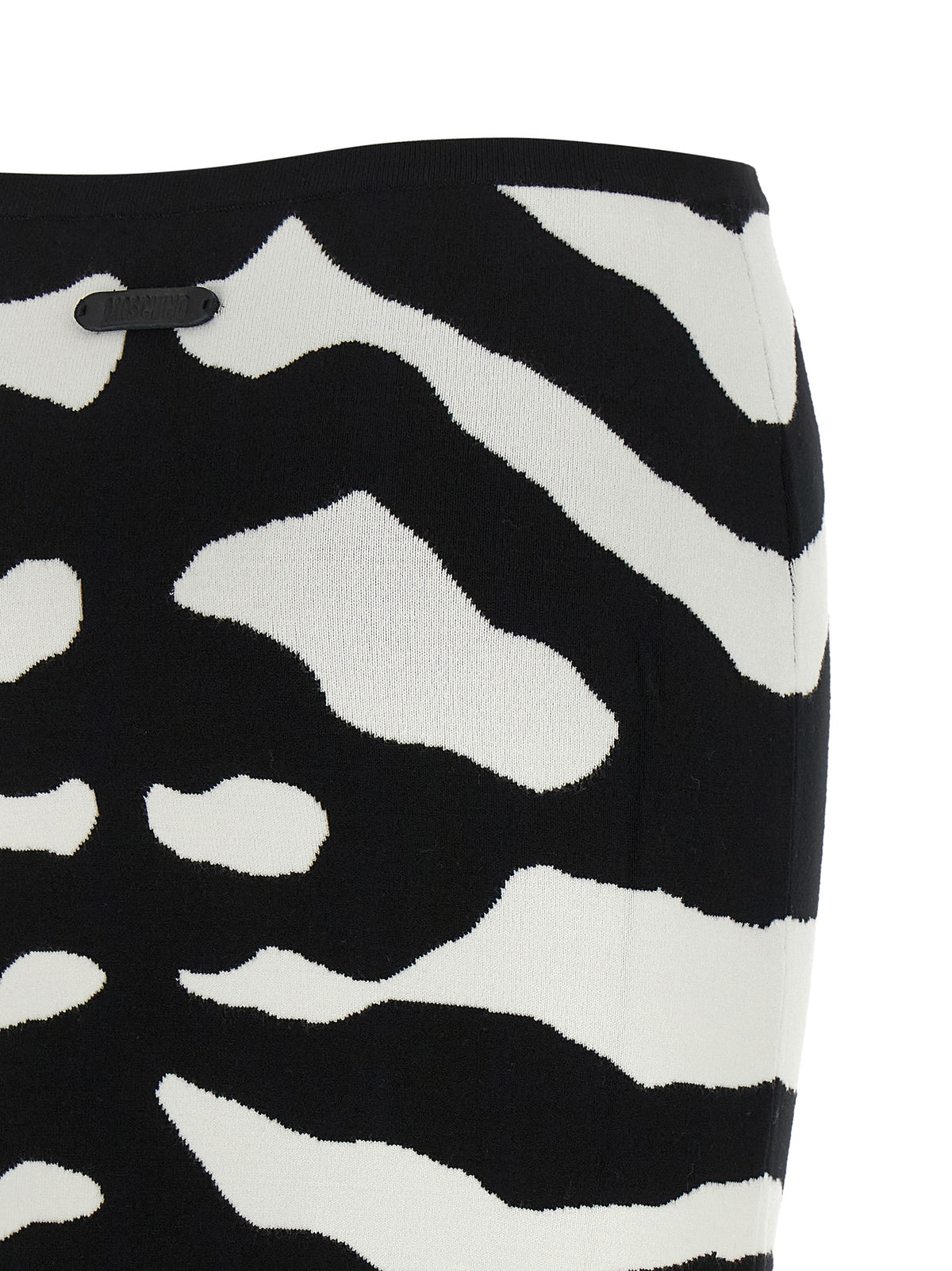 Falda Midi Moschino Bicolor En Viscosa Con Corte
