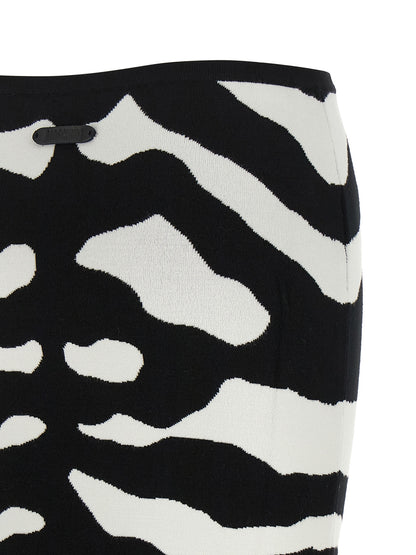 Falda Midi Moschino Bicolor En Viscosa Con Corte