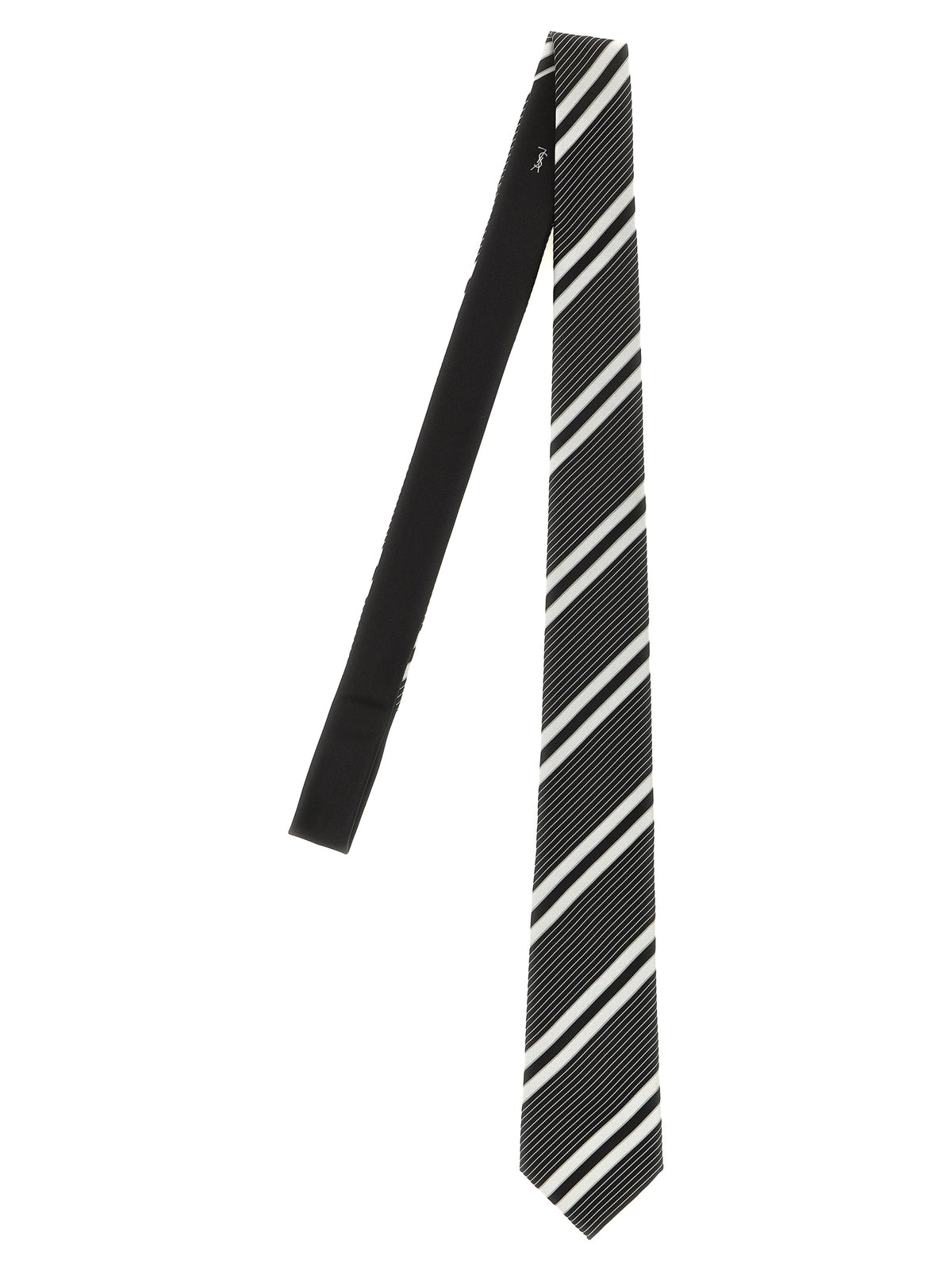 Saint Laurent Corbata Bicolor De Seda Jacqué Diagonal