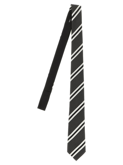 Saint Laurent Corbata Bicolor De Seda Jacqué Diagonal