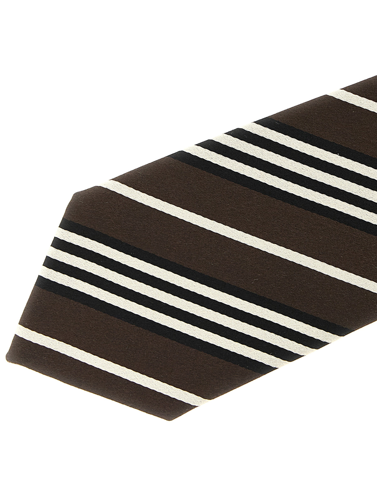 Corbata De Seda Marrón Saint Laurent Con Caída Estructurada
