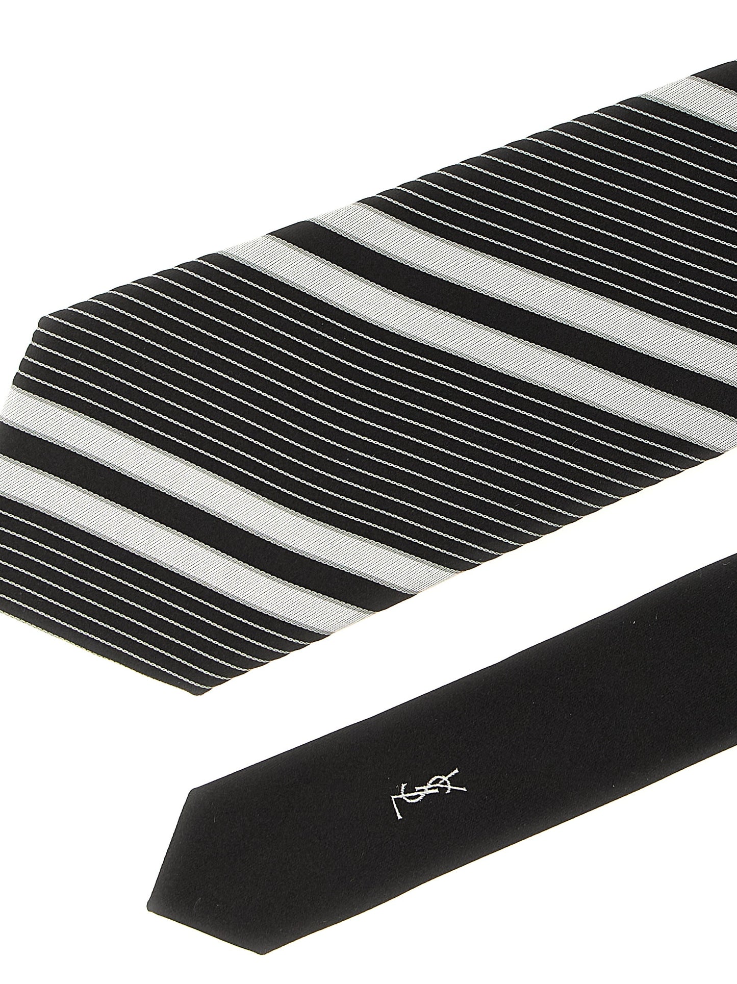 Saint Laurent Corbata Bicolor De Seda Jacqué Diagonal