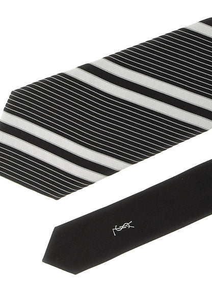 Saint Laurent Corbata Bicolor De Seda Jacqué Diagonal