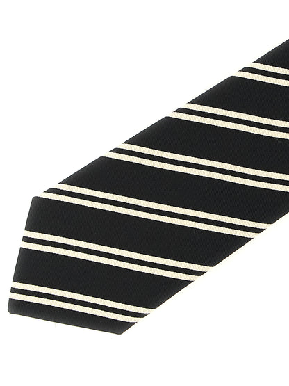 Cravate Saint Laurent en soie noire à nœud ferme