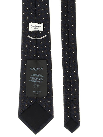 Corbata Saint Laurent De Seda Azul Corte Slim Fit
