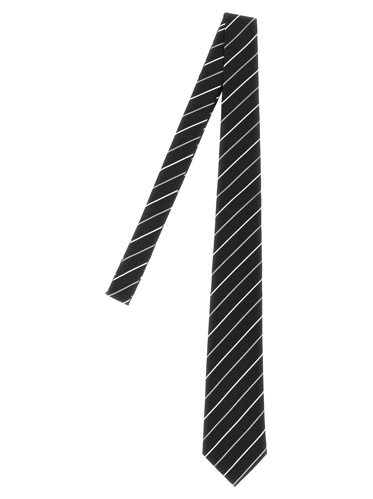 Corbata De Seda Negra Saint Laurent Diseño Moderno