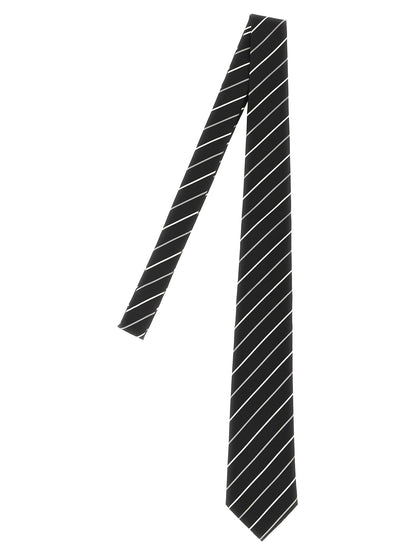 Corbata De Seda Negra Saint Laurent Diseño Moderno
