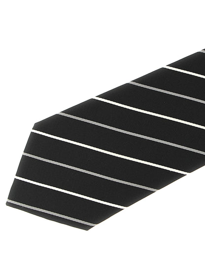 Corbata De Seda Negra Saint Laurent Diseño Moderno
