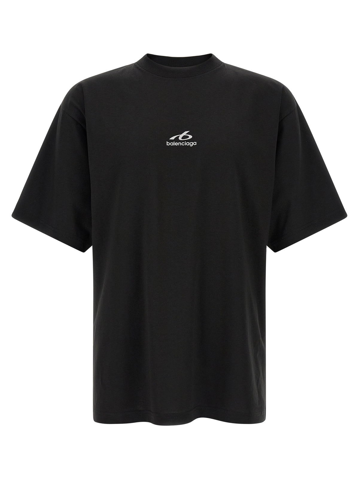Camiseta De Algodón Balenciaga Negro Diseño Elegante