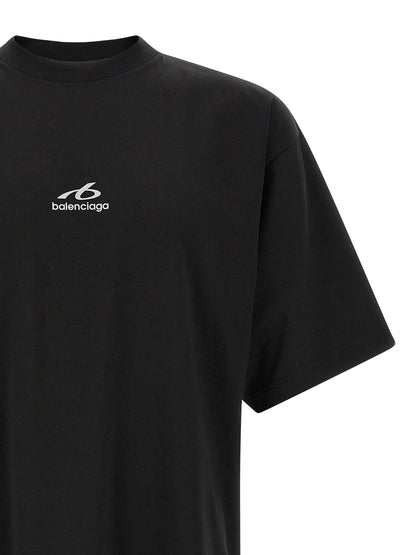 Camiseta De Algodón Balenciaga Negro Diseño Elegante