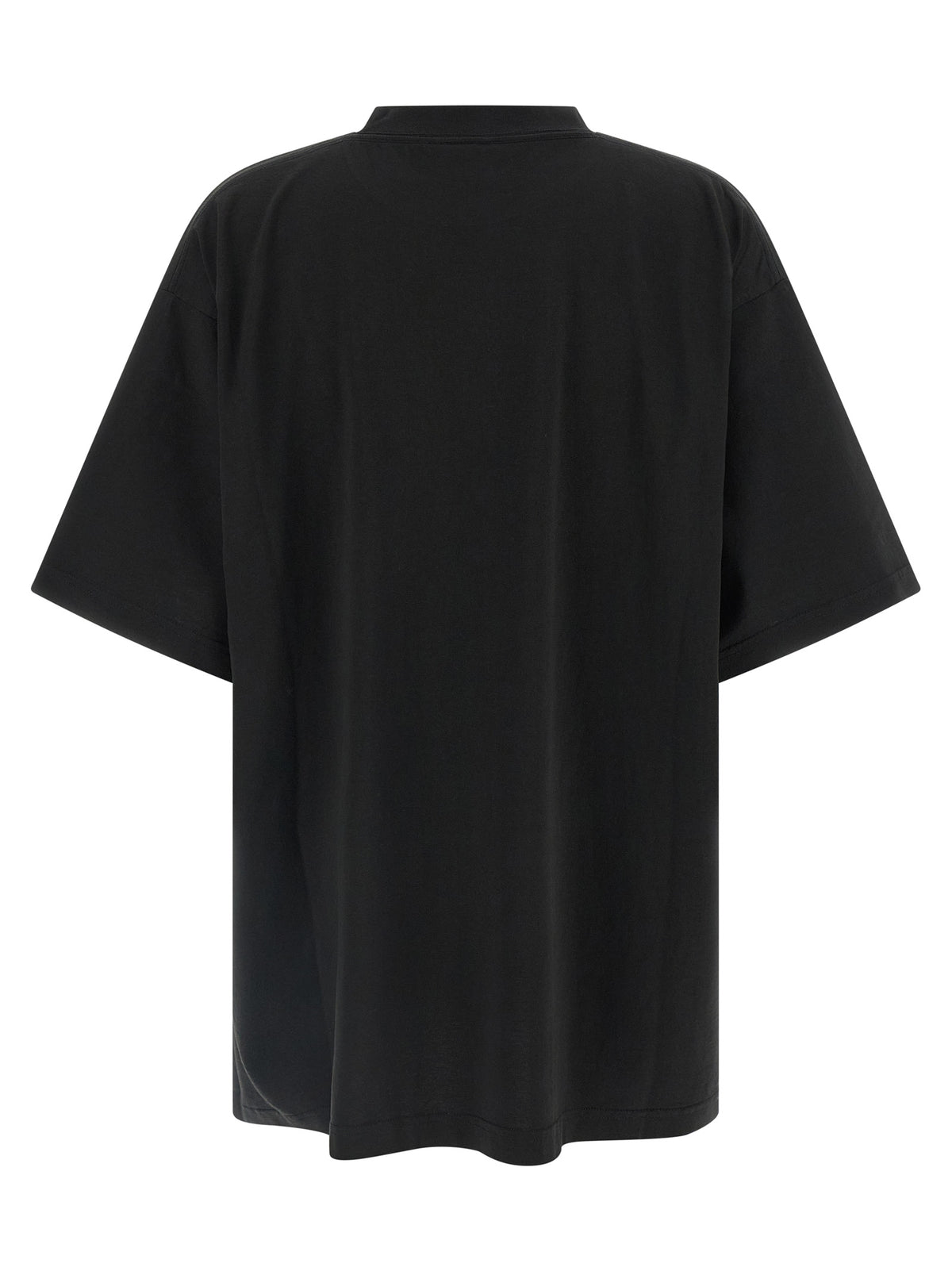 Camiseta De Algodón Negro Diseño Minimalista Balenciaga