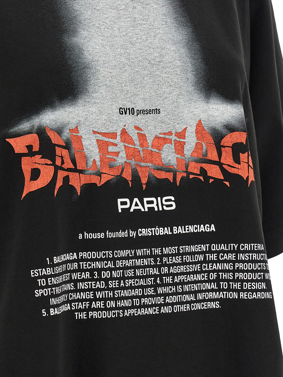 Camiseta De Algodón Negro Diseño Minimalista Balenciaga