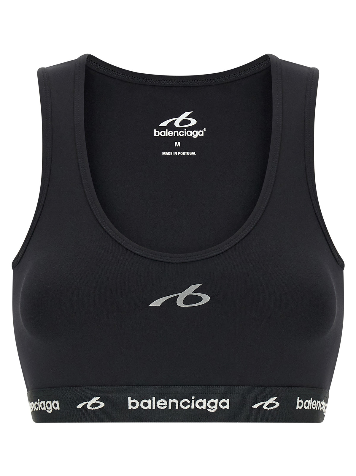 Sujetador Deportivo Balenciaga Negro en Poliamida y Ajuste Segunda Piel
