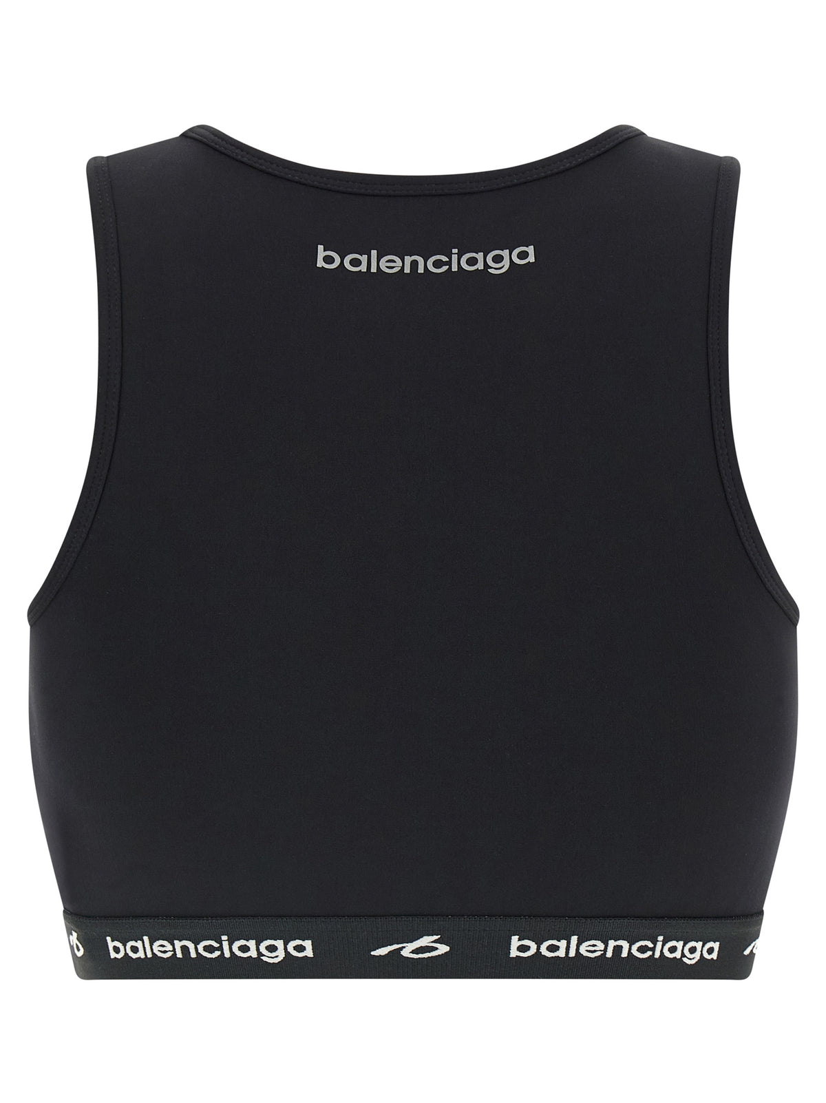 Sujetador Deportivo Balenciaga Negro en Poliamida y Ajuste Segunda Piel