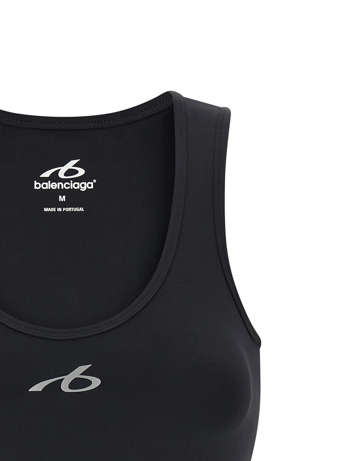 Sujetador Deportivo Balenciaga Negro en Poliamida y Ajuste Segunda Piel