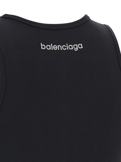 Sujetador Deportivo Balenciaga Negro en Poliamida y Ajuste Segunda Piel