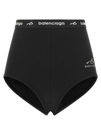 Balenciaga Braguitas De Poliamida Negra Con Ajuste Definidor