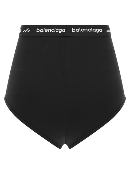 Balenciaga Braguitas De Poliamida Negra Con Ajuste Definidor