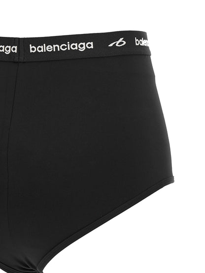 Balenciaga Braguitas De Poliamida Negra Con Ajuste Definidor