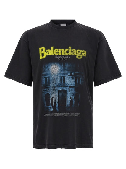 Camiseta Balenciaga De Algodón Negro Diseño Básico Atemporal