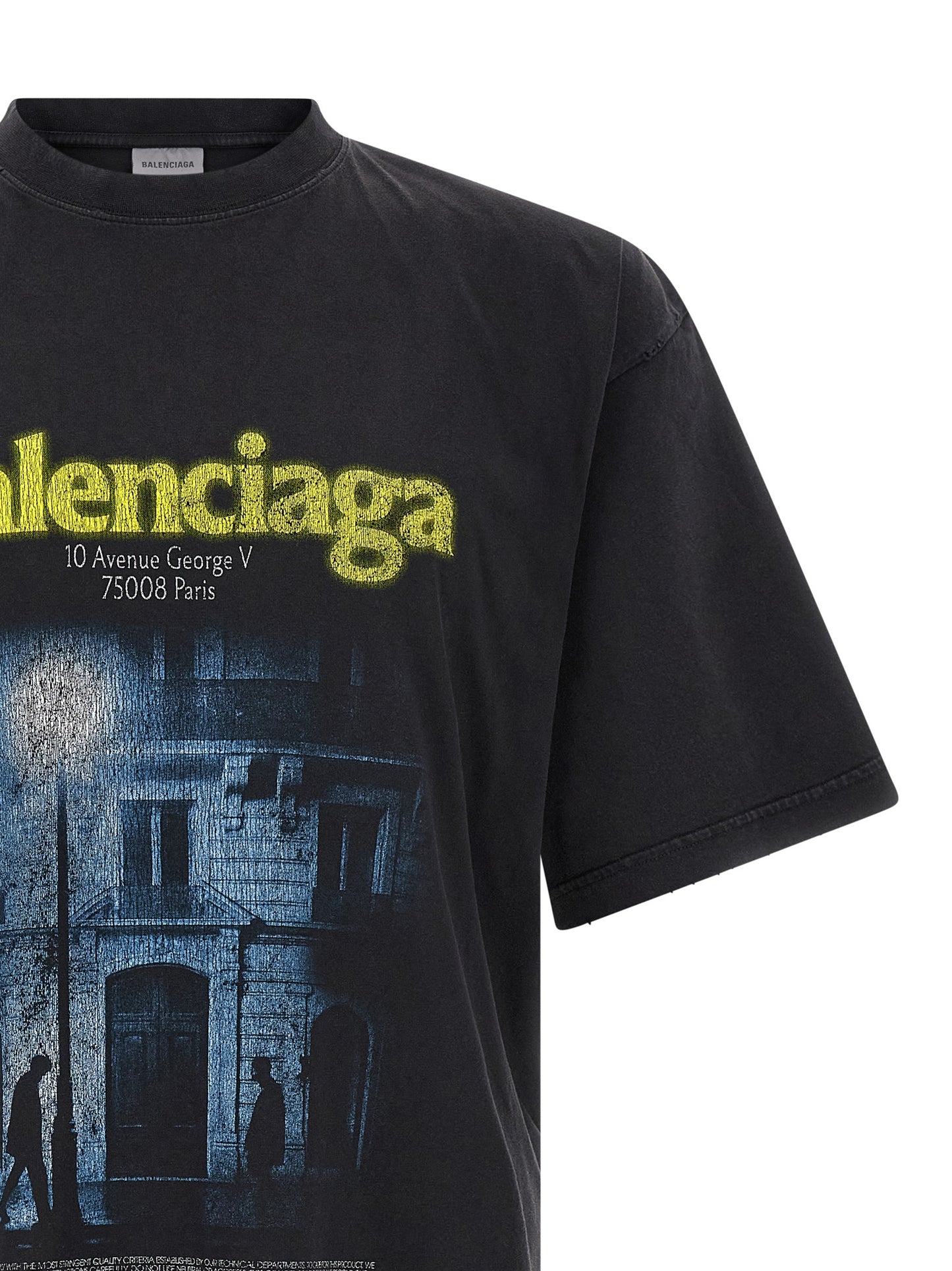 Camiseta Balenciaga De Algodón Negro Diseño Básico Atemporal