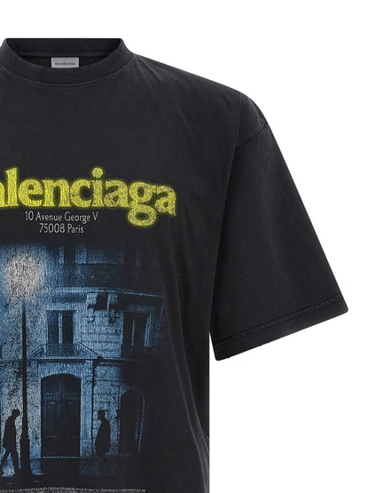 Camiseta Balenciaga De Algodón Negro Diseño Básico Atemporal