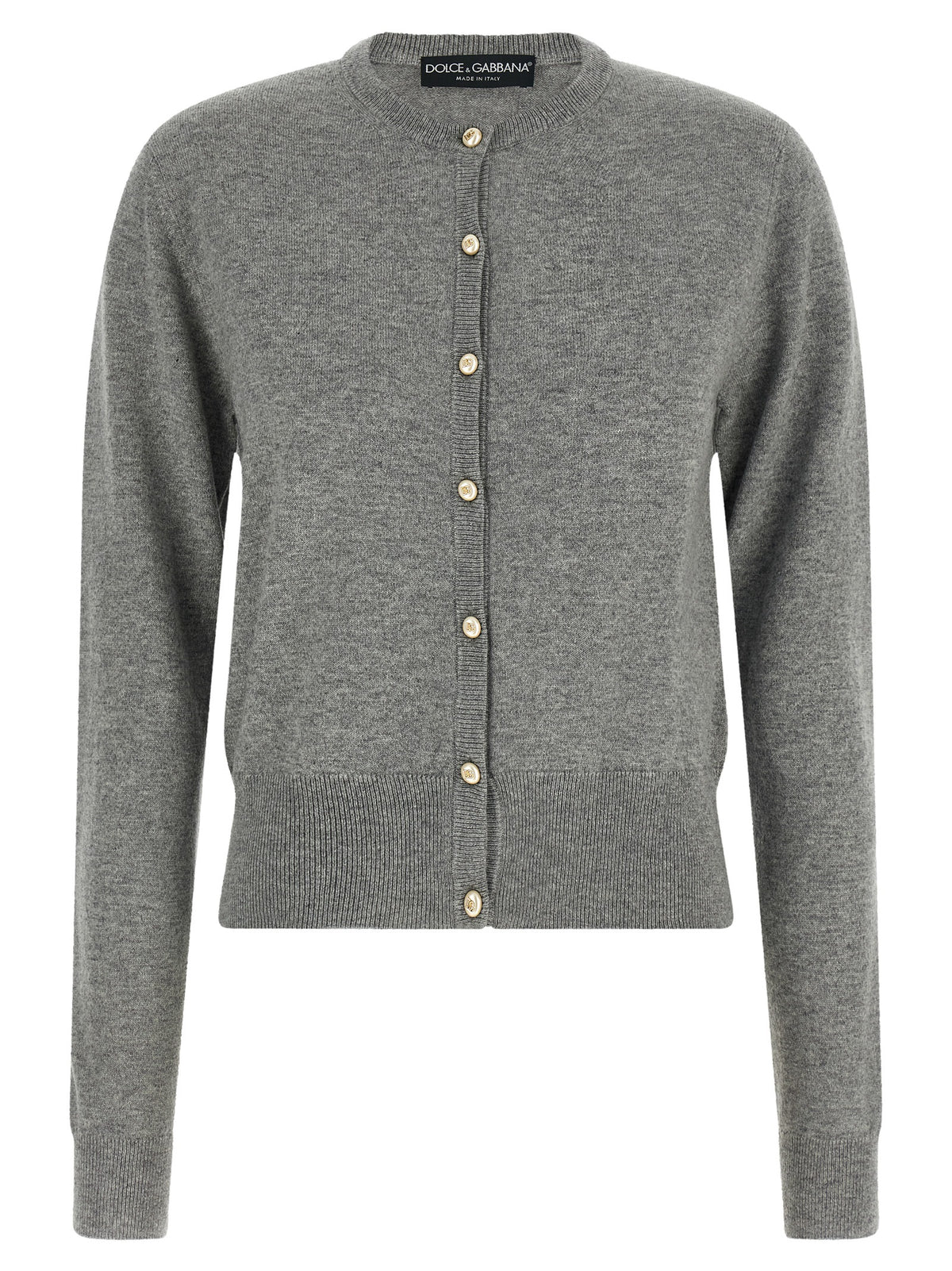 Cardigan en Cachemire Gris Chiné Dolce & Gabbana