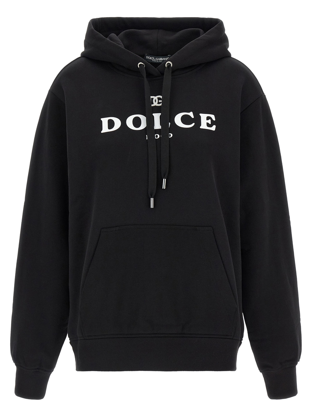 Sudadera Con Capucha De Algodón Negra Dolce & Gabbana