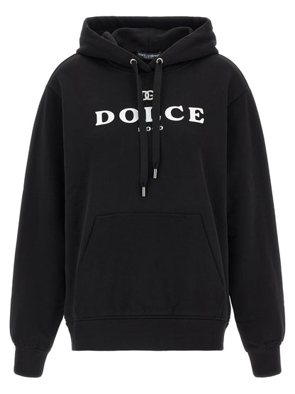 Sudadera Con Capucha De Algodón Negra Dolce & Gabbana