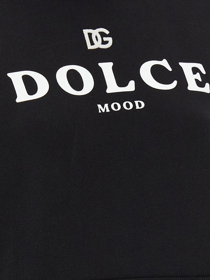 Sudadera Con Capucha De Algodón Negra Dolce & Gabbana