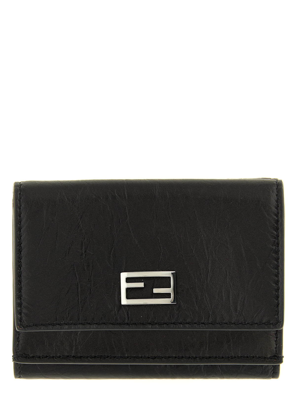 Porte-cartes en cuir noir Fendi