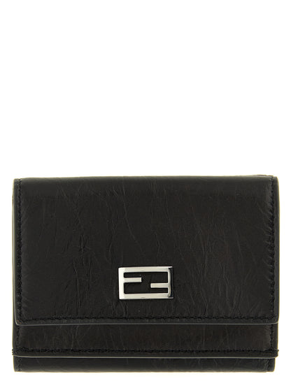 Porte-cartes en cuir noir Fendi