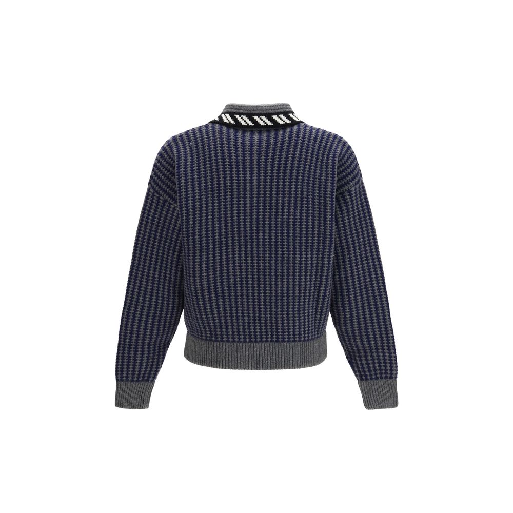 Versace Cárdirn de Lana Merina Gris Ovis Aries - Motivo Greca