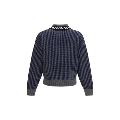 Versace Cárdirn de Lana Merina Gris Ovis Aries - Motivo Greca