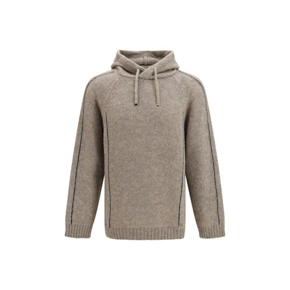 Sudadera Con Capucha De Alpaca Beige Giorgio Armani