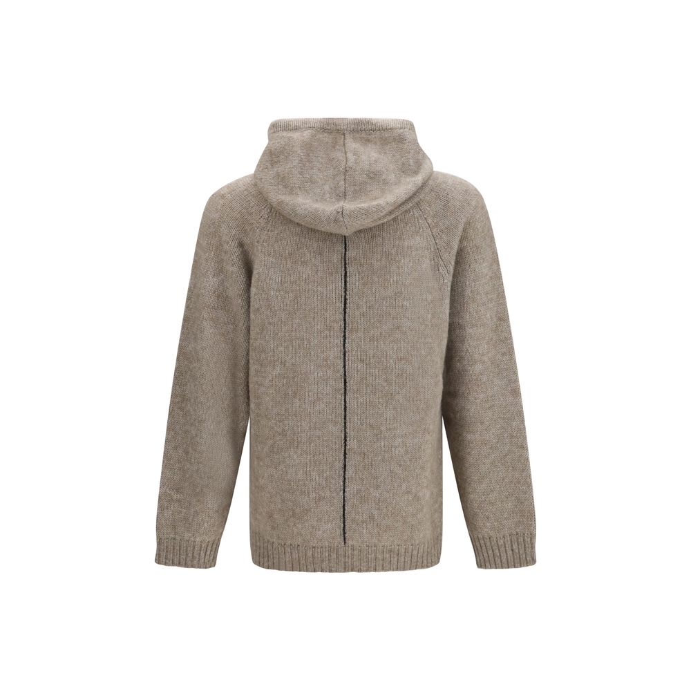 Sudadera Con Capucha De Alpaca Beige Giorgio Armani