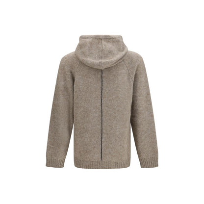 Sudadera Con Capucha De Alpaca Beige Giorgio Armani
