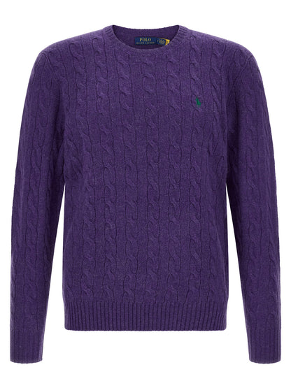 Polo Ralph Lauren Cárdigan De Lana Morado Con Manga Larga