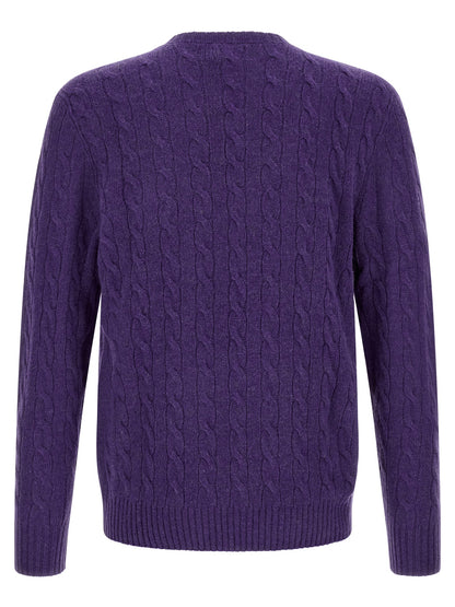 Polo Ralph Lauren Cárdigan De Lana Morado Con Manga Larga