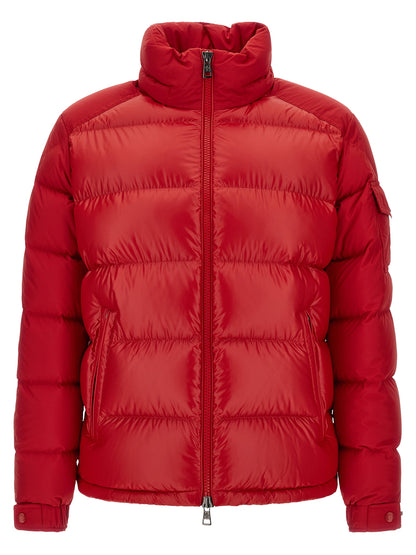 Manteau long en polyester rouge Moncler Collection Maya