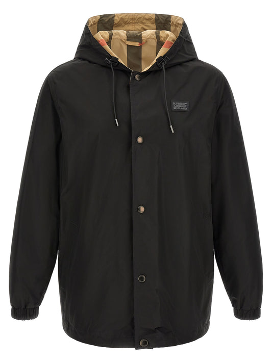 Chaqueta Abrigo Burberry De Poliéster Negro Interior